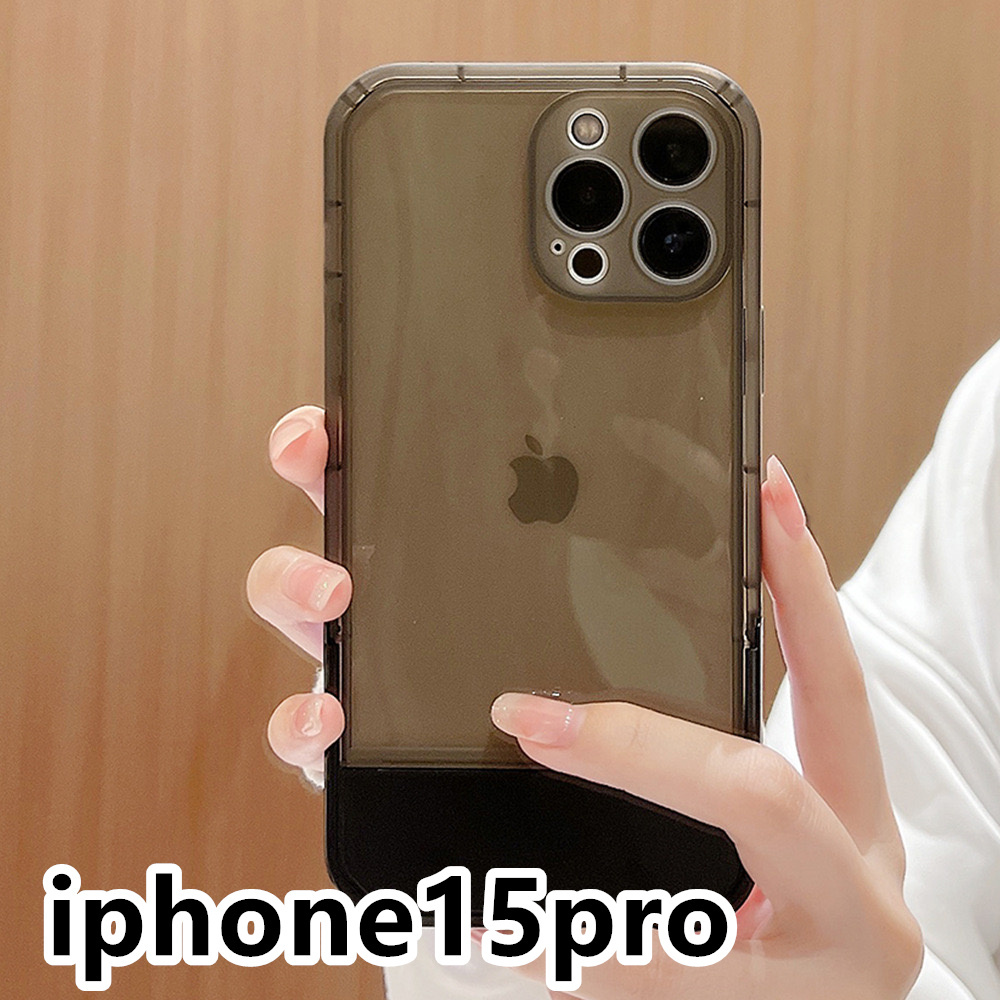 iphone15proケース カーバー TPU 可愛い　スタンド付き　ブラック　軽量 ケース 耐衝撃 6_画像1