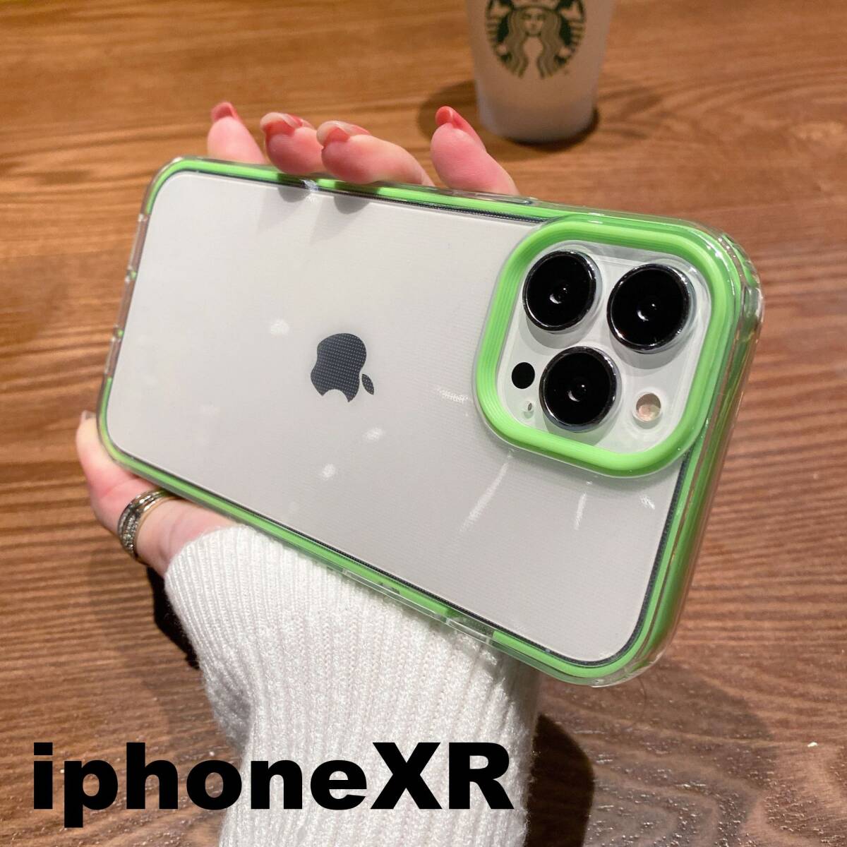 iphoneXRケース カーバー TPU 可愛い　お洒落　韓国　緑　グリーン　軽量 ケース 耐衝撃873_画像1