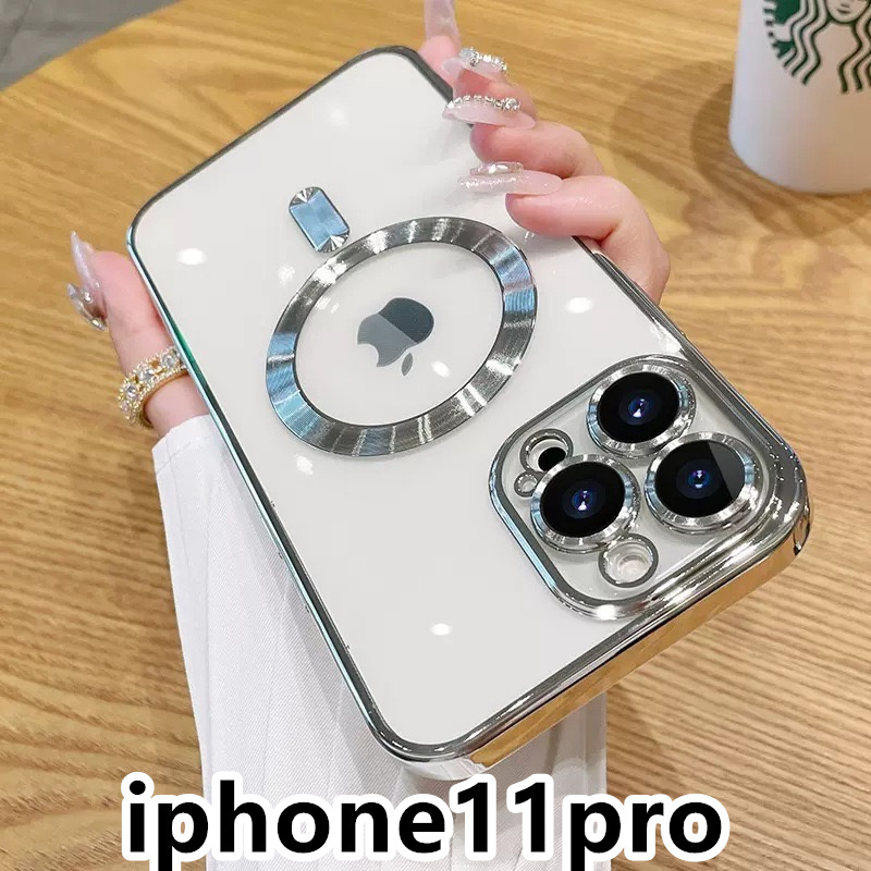iphone11proケース TPU 軽量　カバー　無線　磁気 ワイヤレス充電 シルバー _画像1