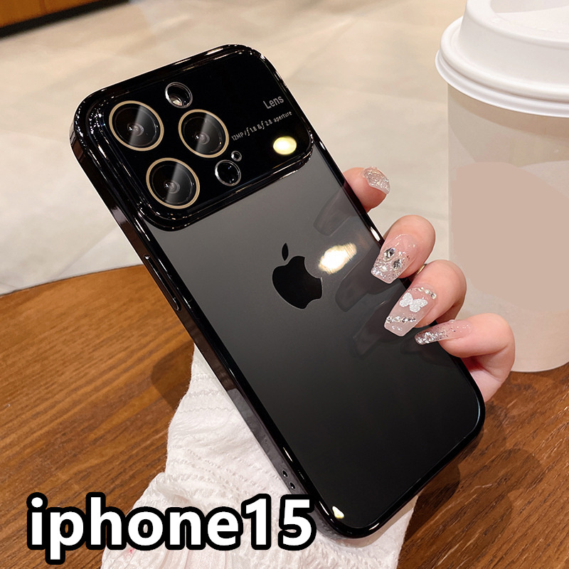 iphone15ケース カーバー TPU 可愛い　お洒落　 指紋防止 耐衝撃 ブラック1_画像1