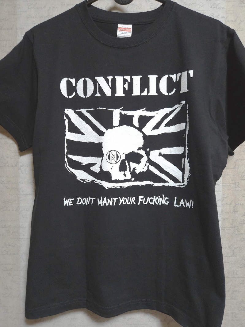 x23/CONFLICT Ｔシャツ/Ｍサイズ// crass amebix doom disclose crust gism gauze discharge disorder g.b.h chaos u.k. exploitedの画像1