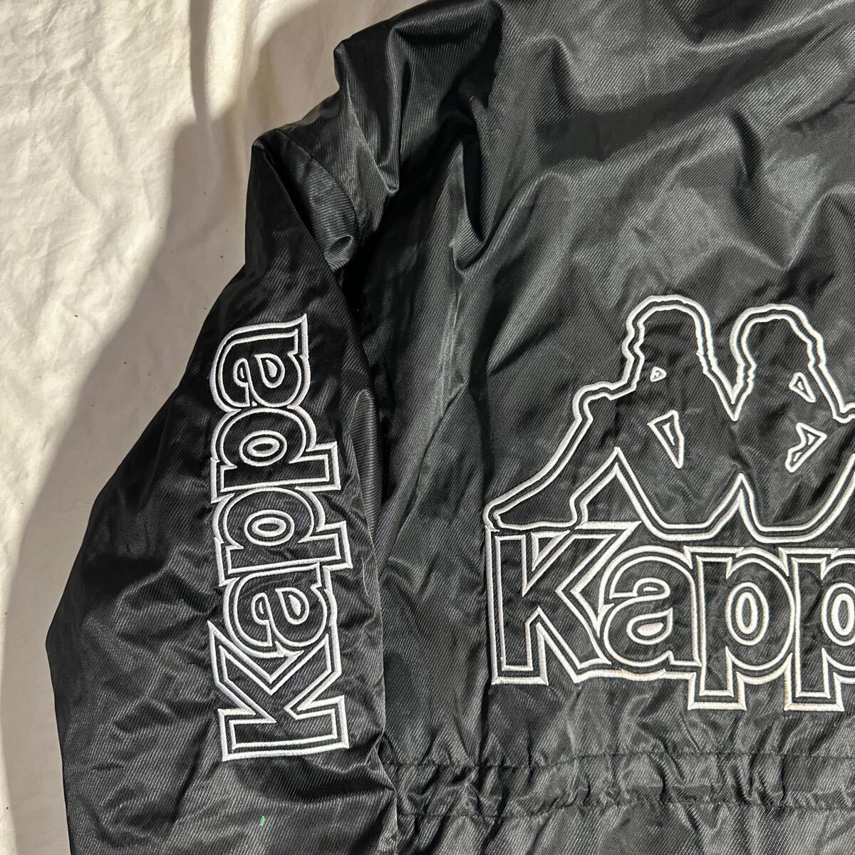  Kappa kappa embroidery Logo black black bench coat M size height 165~170cm