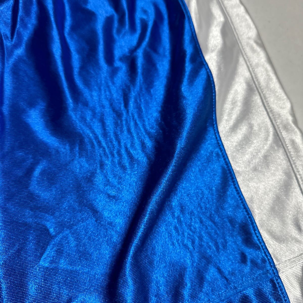 アシックス asics 黒タグ バスケットボール トレーニング用 光沢バスパン バスケパンツ バスケットボールパンツ 青 ブルー XOサイズの画像7