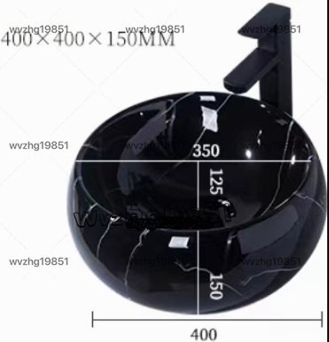 おしゃれ 洗面ボウル 置き型 洗面ボール かっこいい 円形 洗面台 手洗い鉢 手洗い器 洗面器 陶器 手洗いボウル 小型 (黒）_画像4