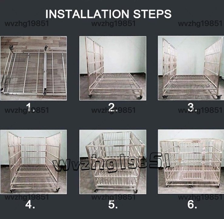 犬用ケージ あらゆる種類のペットの犬と猫に適したステンレス製の犬用ケージ、大型犬と犬用ケージ (Size : 110*72*95cm)_画像8