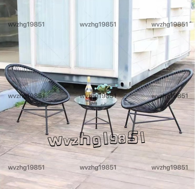  garden chair - rattan style garden sofa PE rattan chair table 3 point set garden furniture set veranda table chair set 