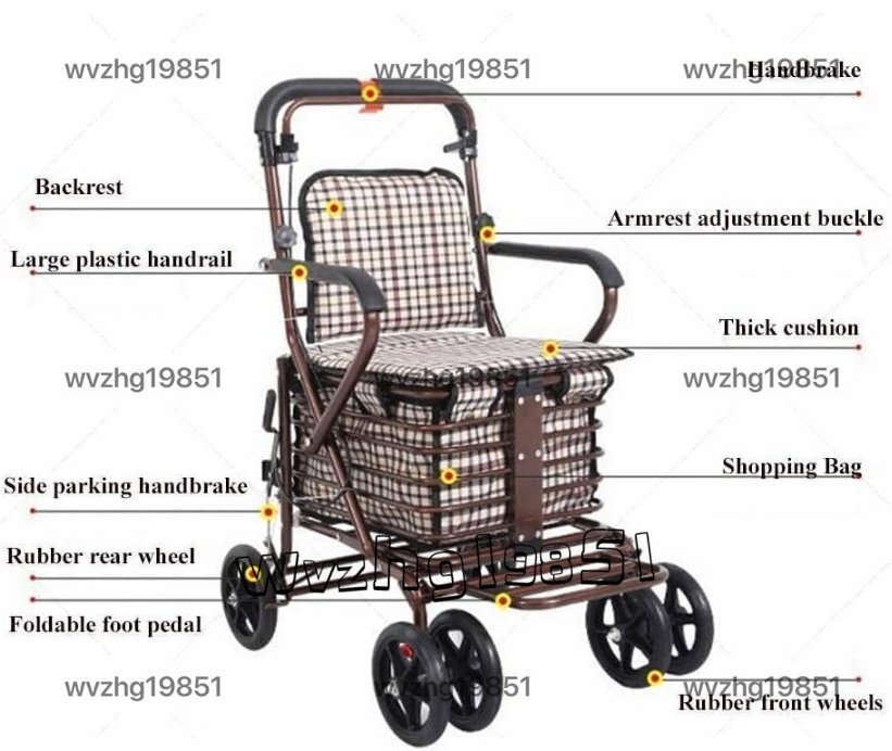 . человек ручная тележка пожилые люди год .. покупка Cart пожилые люди War машина колесо имеется большая вместимость место хранения сумка ходунки приспособление для ходьбы . легкий складной 