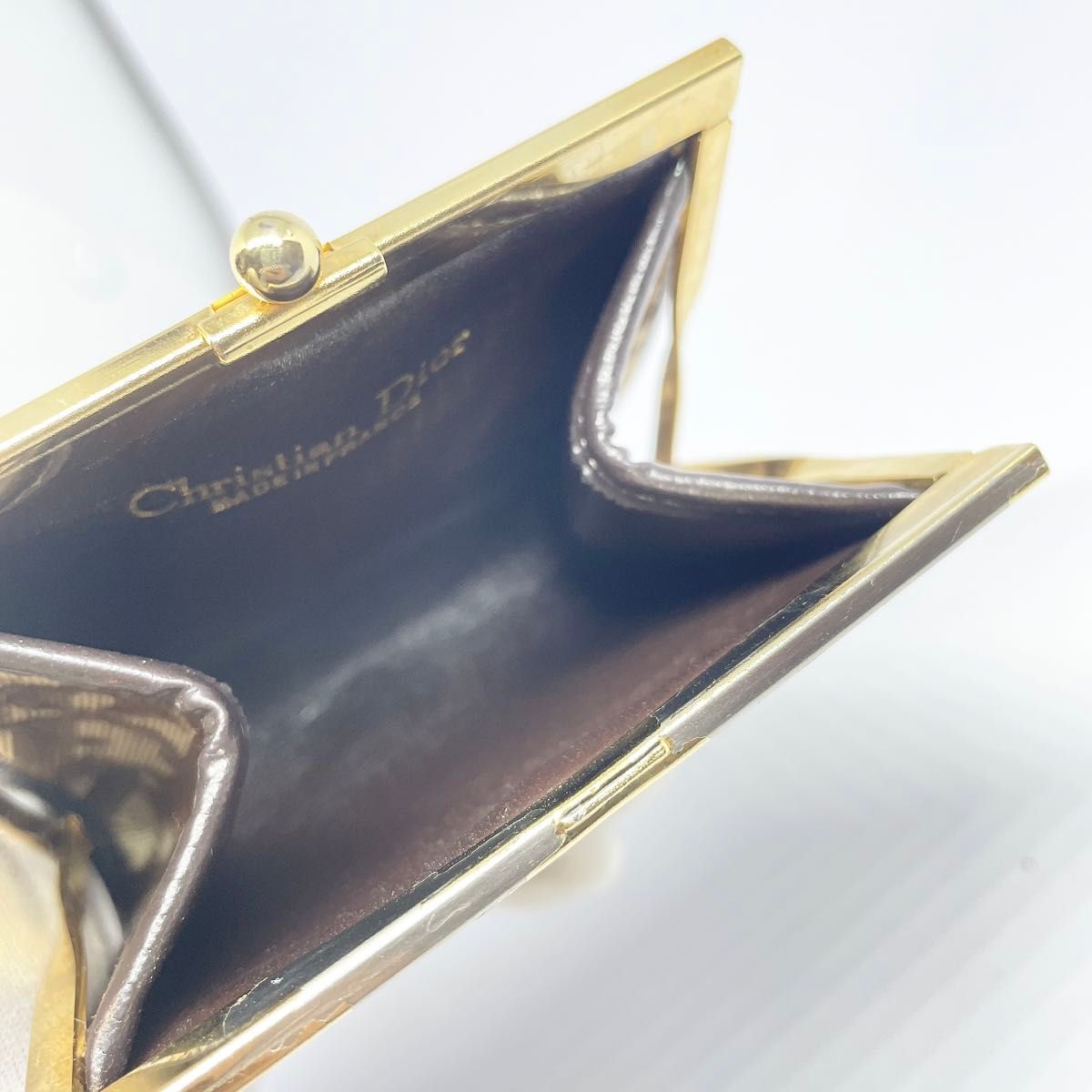 【Christian Dior】 クリスチャンディオール　トロッターがま口 コインケース 小銭入れ ゴールド金具 ヴィンテージ