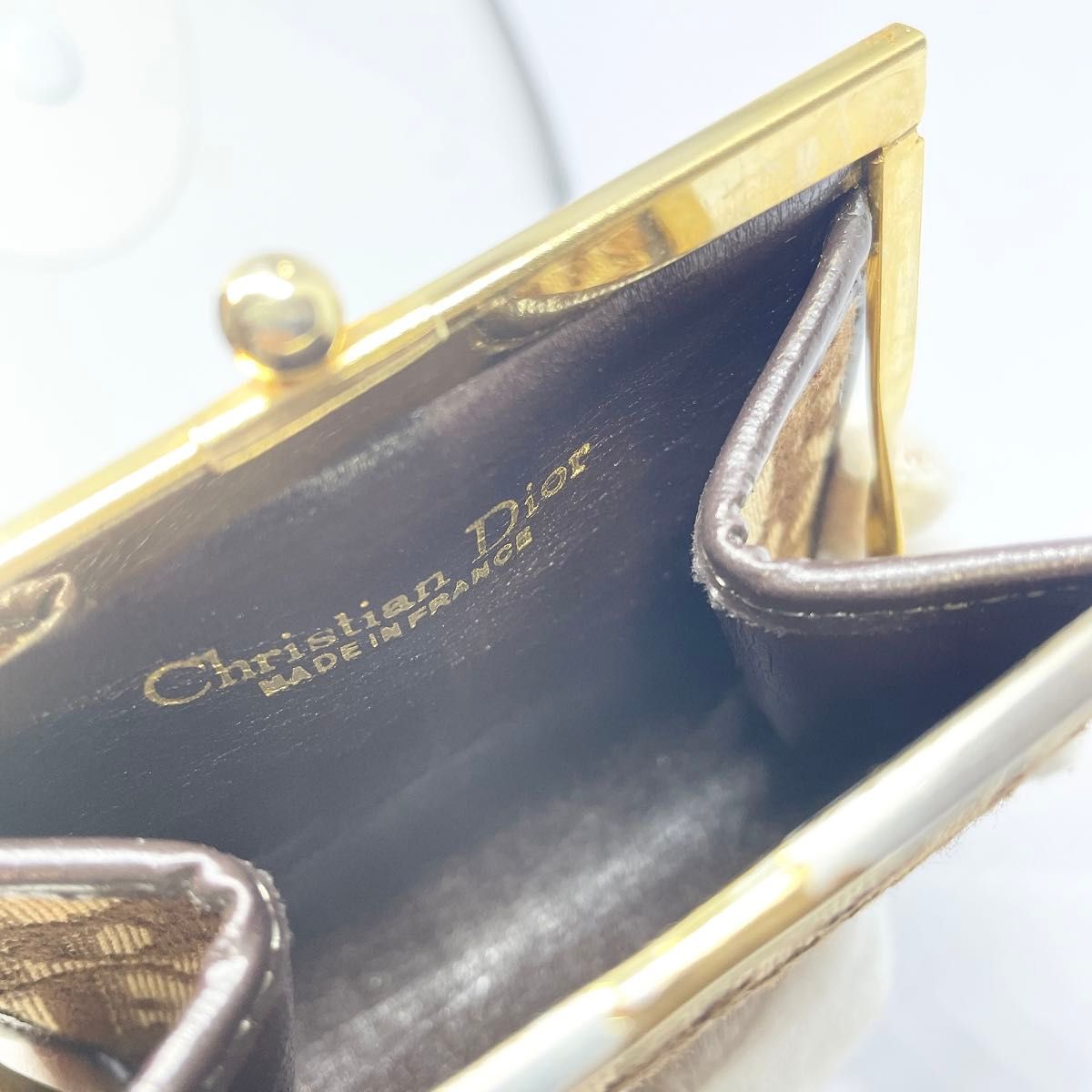 【Christian Dior】 クリスチャンディオール　トロッターがま口 コインケース 小銭入れ ゴールド金具 ヴィンテージ