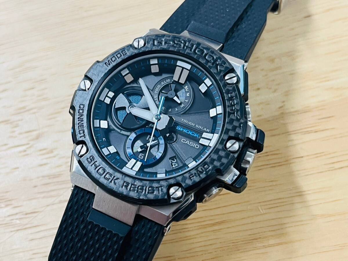 B◆稼働品◇CASIO カシオ G-SHOCK Gショック GST-B100 電波ソーラー モバイルリンク 腕時計◆の画像1