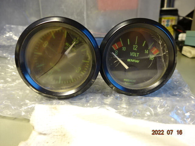 BMW純正 電圧計・時計(2針&３針)  ””リプレイスします”” K1（燃料計・水温計）等の画像3
