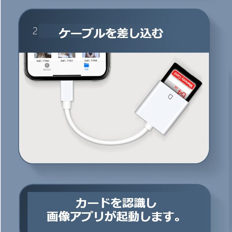 ★送料無料★【6ZA】SDカードリーダー iPhone iPad データ転送 動画転送 ライトニング_画像6