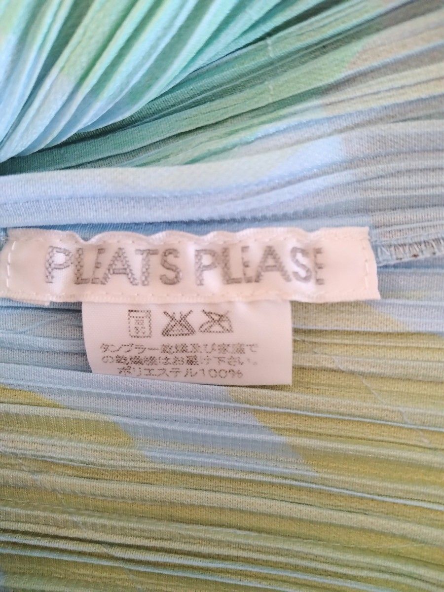 PLEASEPLEATSプリーツプリーズ　イッセイミヤケ　半袖トップスサイズ3 　花柄 カットソー シャツ　ライトブルー