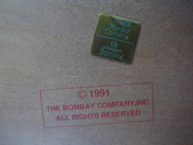 古い木箱 堅木で出来てます 本の形をした箱 洋風の木箱 １９９１ THE BOMBAY COMPANY INC の画像9