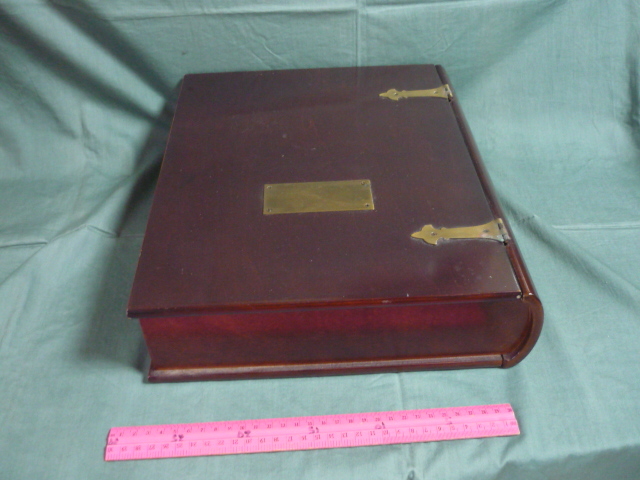 古い木箱 堅木で出来てます 本の形をした箱 洋風の木箱 １９９１ THE BOMBAY COMPANY INC の画像5