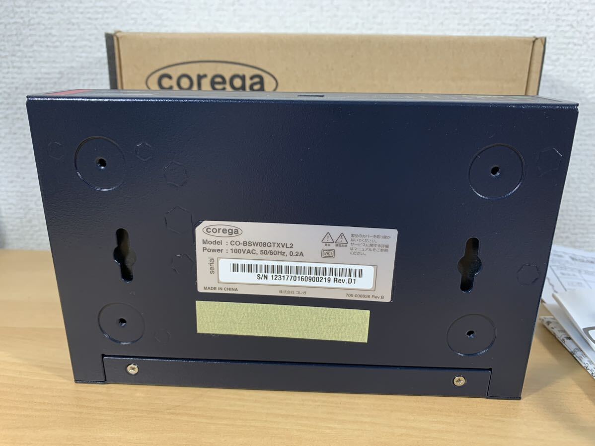 ★未使用品★ corega コレガ 法人向け ギガ対応 8ポートスイッチングハブ CO-BSW08GTXVL2 スイッチングHUB の画像8