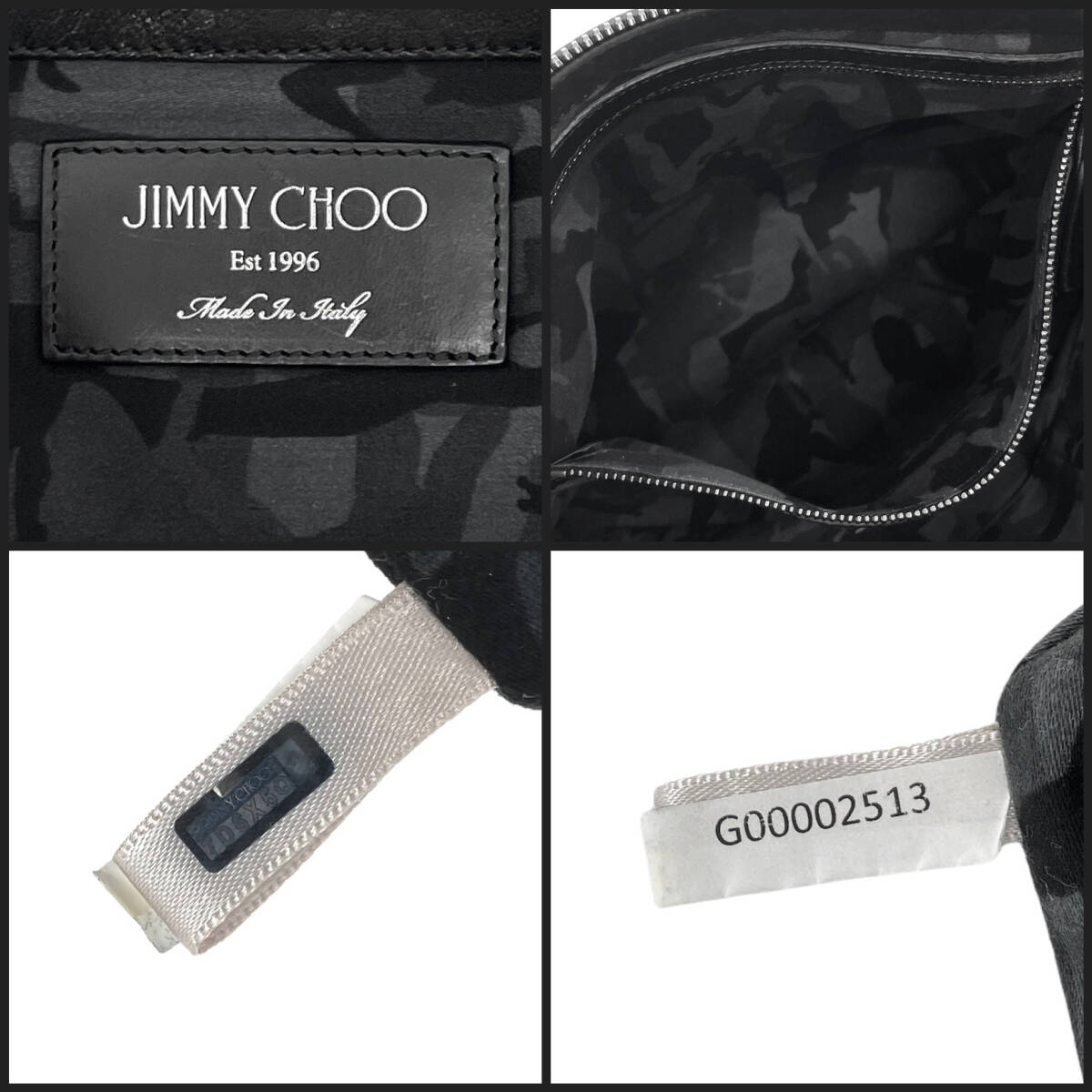 ジミーチュウ クラッチバッグ レザー 革 スタースタッズ シルバー ブラック 黒 JIMMY CHOO セカンドバッグ 書類鞄 カバン デレク_画像10