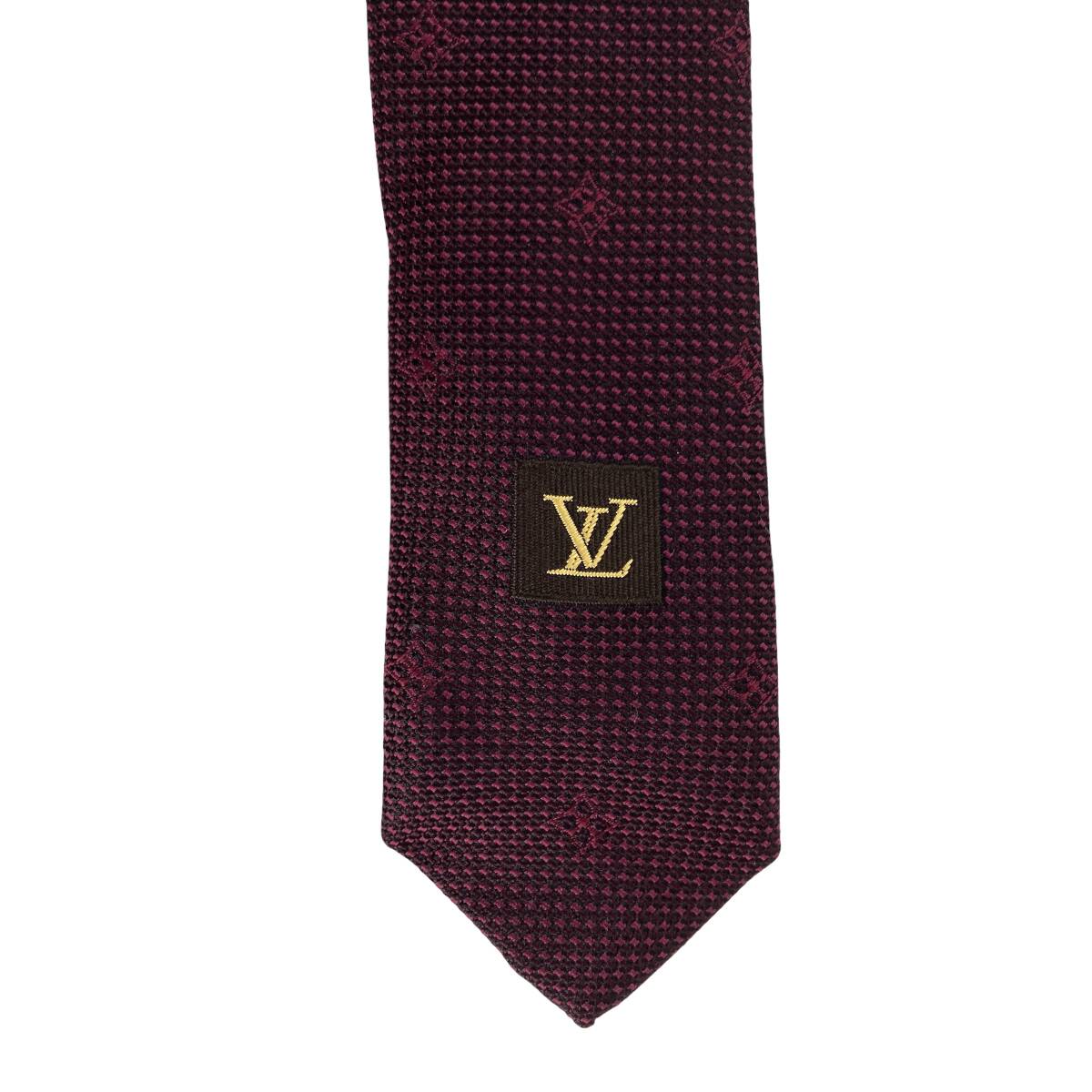 1 иен старт не использовался Louis Vuitton галстук лиловый шелк коробка иметь LouisVuitton фиолетовый бренд мелкие вещи костюм офис мужской мужчина формальный 