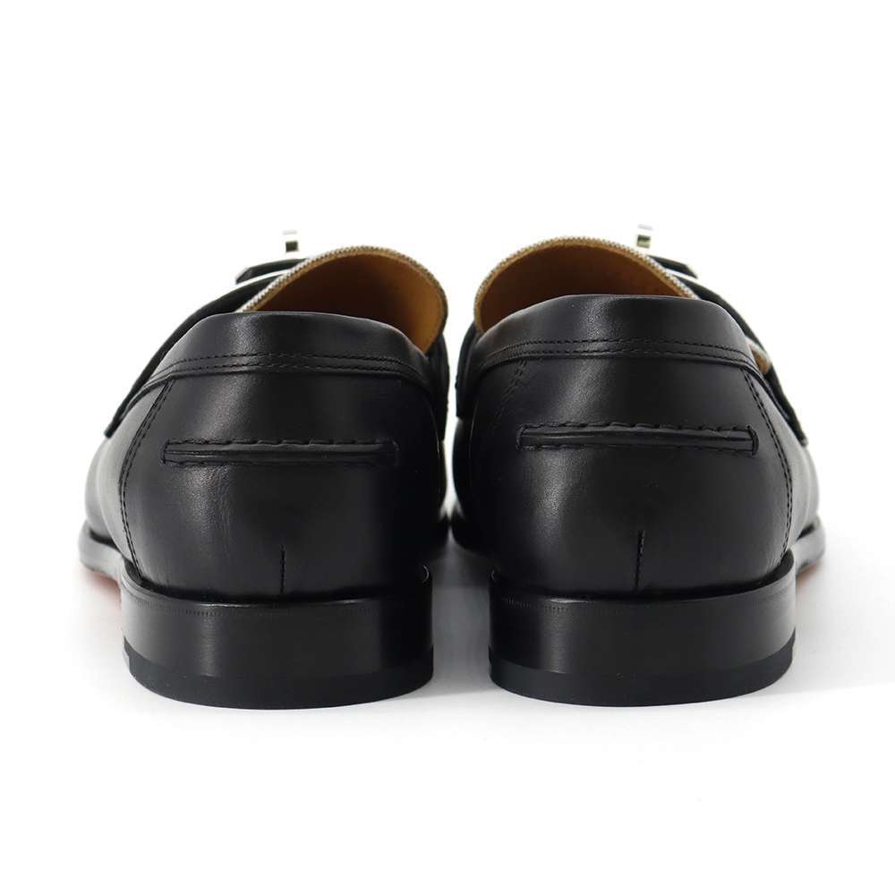 エルメス モカシン デスタン カーフレザー/トワルH メンズサイズ41 1/2 HERMES 靴 黒の画像3
