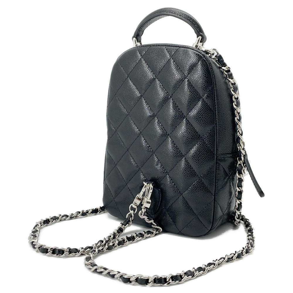 シャネル リュック マトラッセ ココマーク キャビアスキン ミニ AP3753 CHANEL バッグ バックパック 黒_画像2