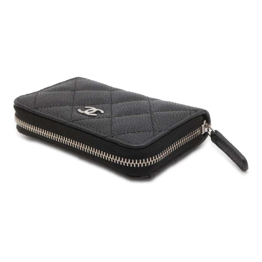 シャネル コインケース マトラッセ ココマーク キャビアスキン クラシック ジップ AP0216 CHANEL 財布 カードケース 黒_画像2