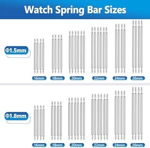 【JOREST】腕時計バネ棒外し工具、時計 ベルト交換 工具、取扱説明書（英語版）、56個（16-26mm）バネ_画像5