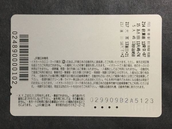 使用済み＊イオカード 209系950代 JR東日本＊鉄道 資料の画像2