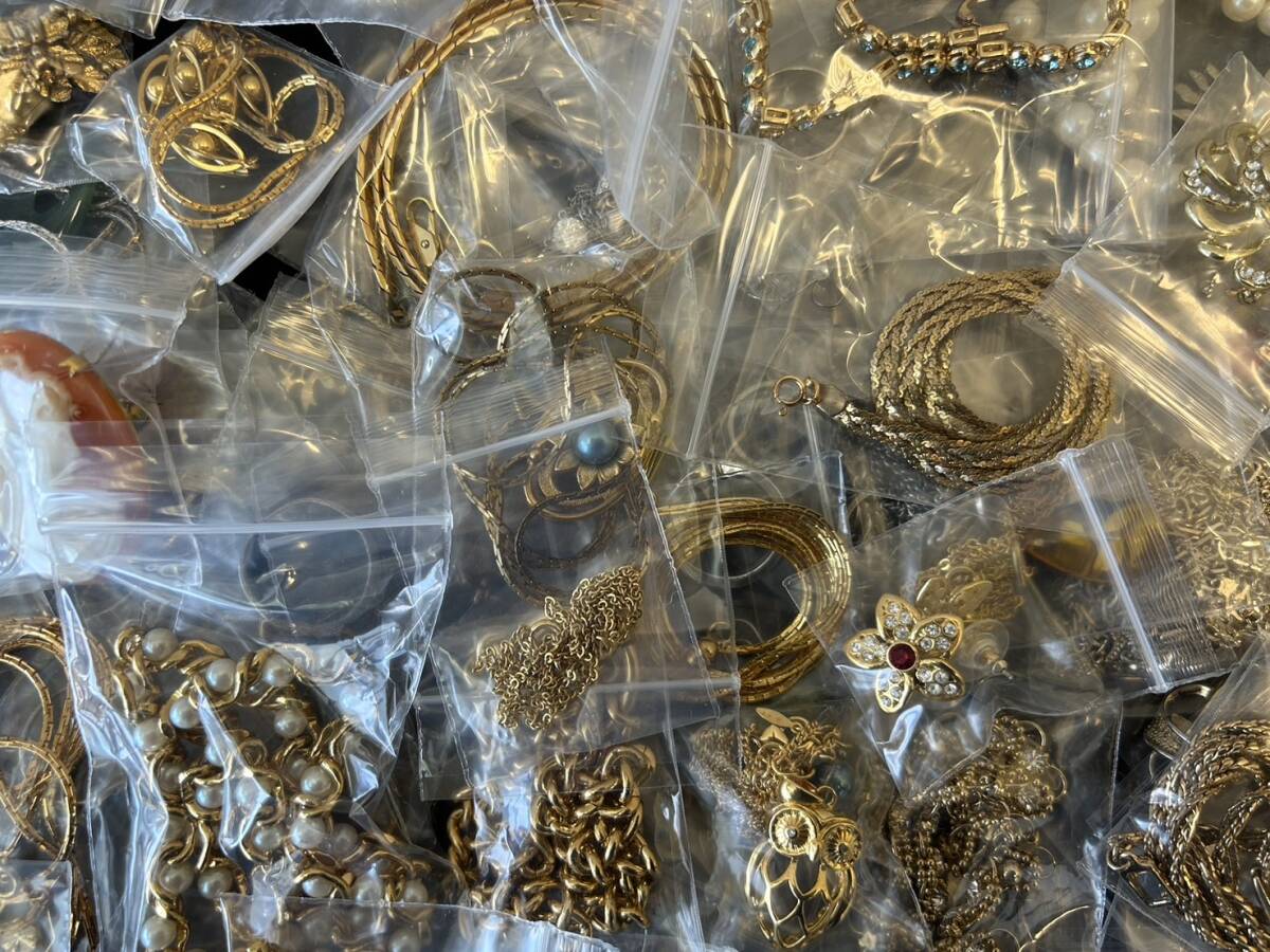 [A][Accessories]1 иен старт аксессуары совместно примерно 2kg золотой . золотой серебряный . золотой жемчуг колье кольцо брошь др. 