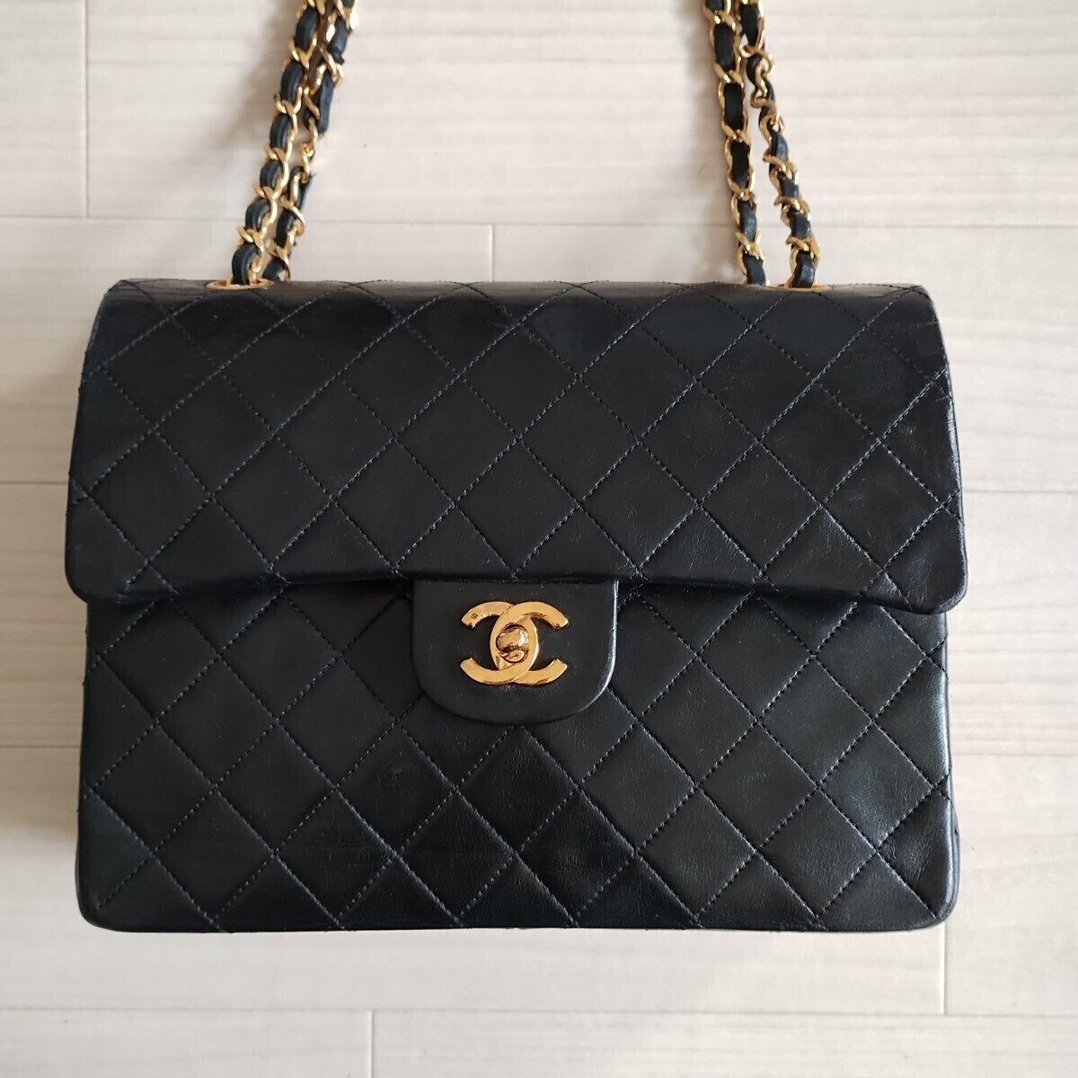 CHANEL シャネル チェーンショルダーバッグ ショルダーバッグ マトラッセ ヴィンテージ ダブルフラップ Wフラップ ラムスキン シール.有 25の画像4