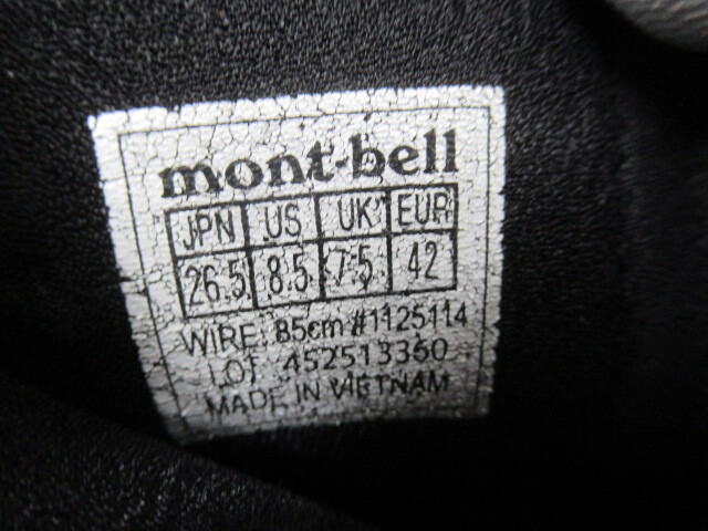 mont-bell サワークライマー リールアジャスト 1125114 登山 靴 034548002の画像6