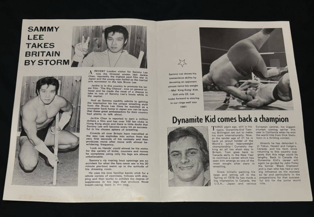 サミーリー｛タイガーマスク 佐山聡｝掲載 1980年代イギリスレスリング大会プログラムの画像2