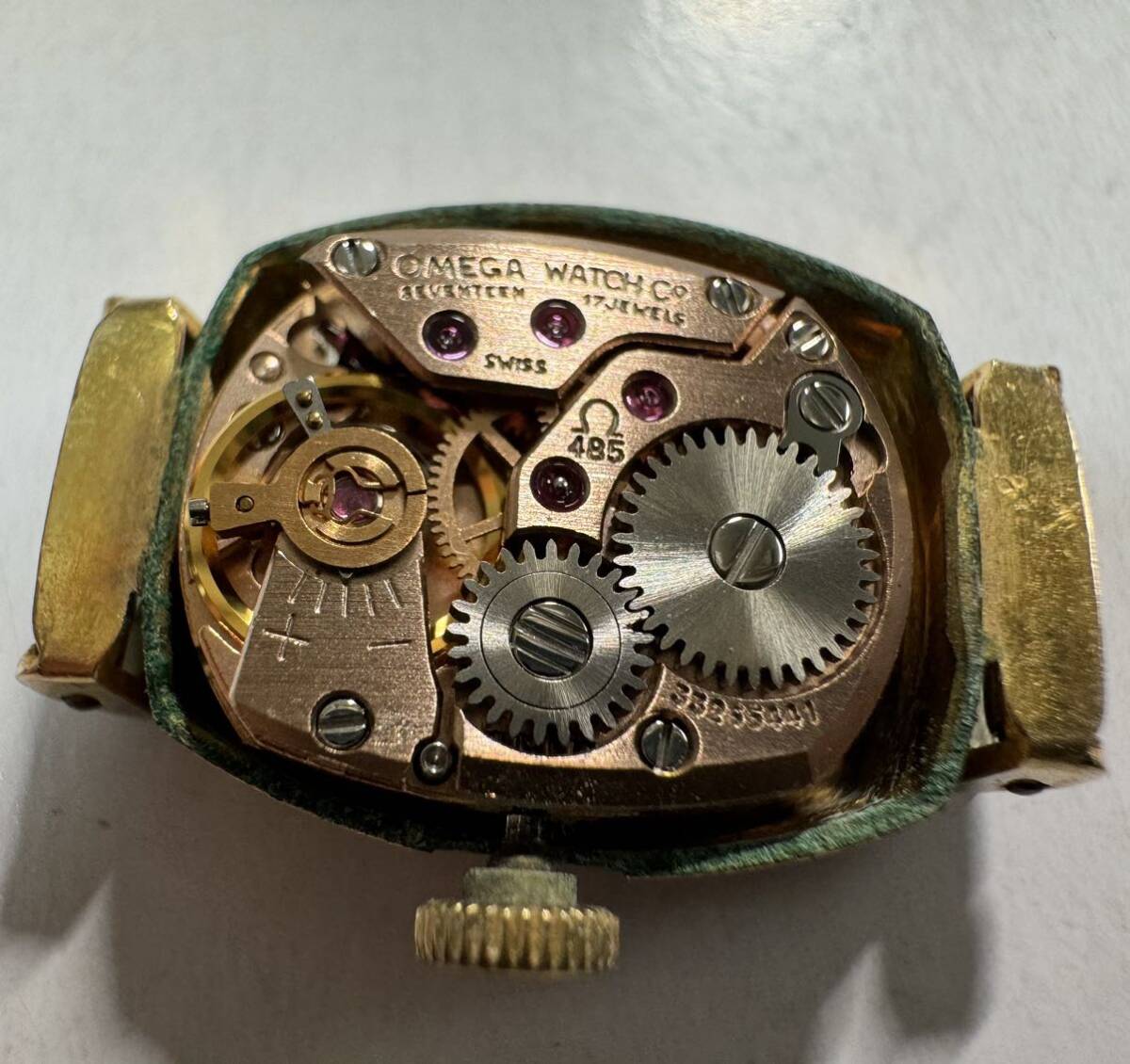 OMEGA オメガ DE VILLE デビル カットガラス　ゴールド　GOLD 511.281 cal.485 手巻き オーバル レディース 腕時計 ツ-1_画像10