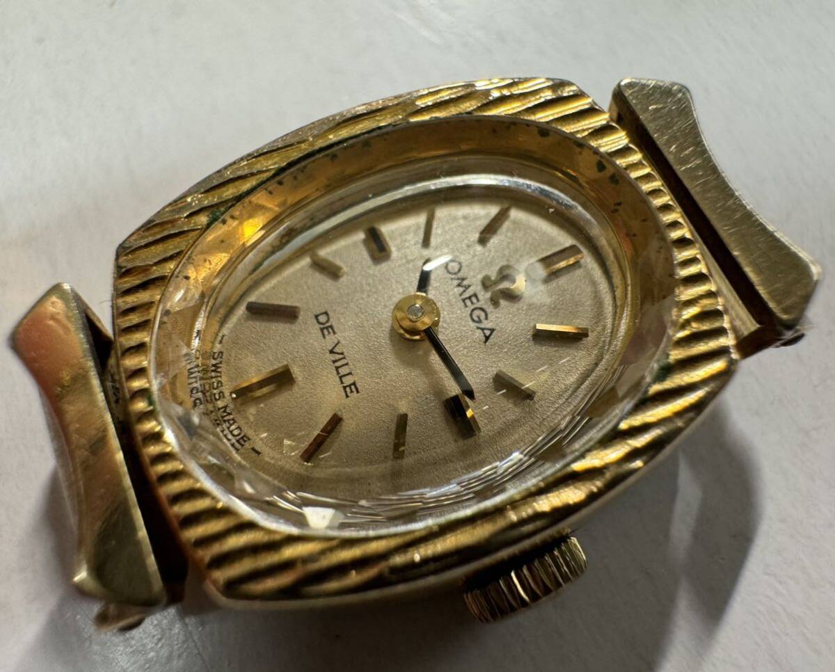 OMEGA オメガ DE VILLE デビル カットガラス　ゴールド　GOLD 511.281 cal.485 手巻き オーバル レディース 腕時計 ツ-1_画像6