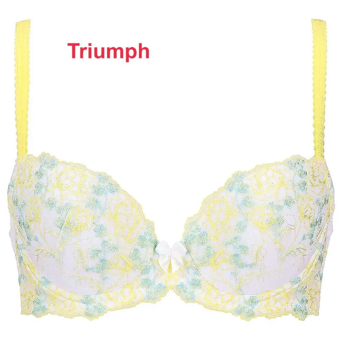 Triumph トリンプ 花柄刺繍ブラジャー C70 ホワイト定価2,750円