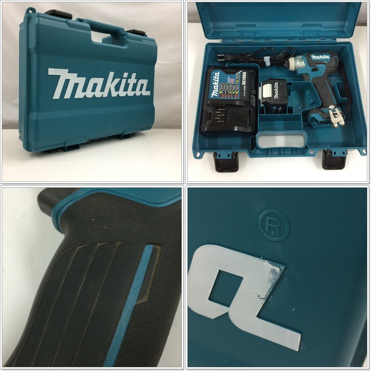 f156*80 【現状品】 makita マキタ 充電式インパクトドライバー TD111D ケース、充電器(DC10SA)、バッテリー(BL1040B)、ビット 1本 付きの画像8