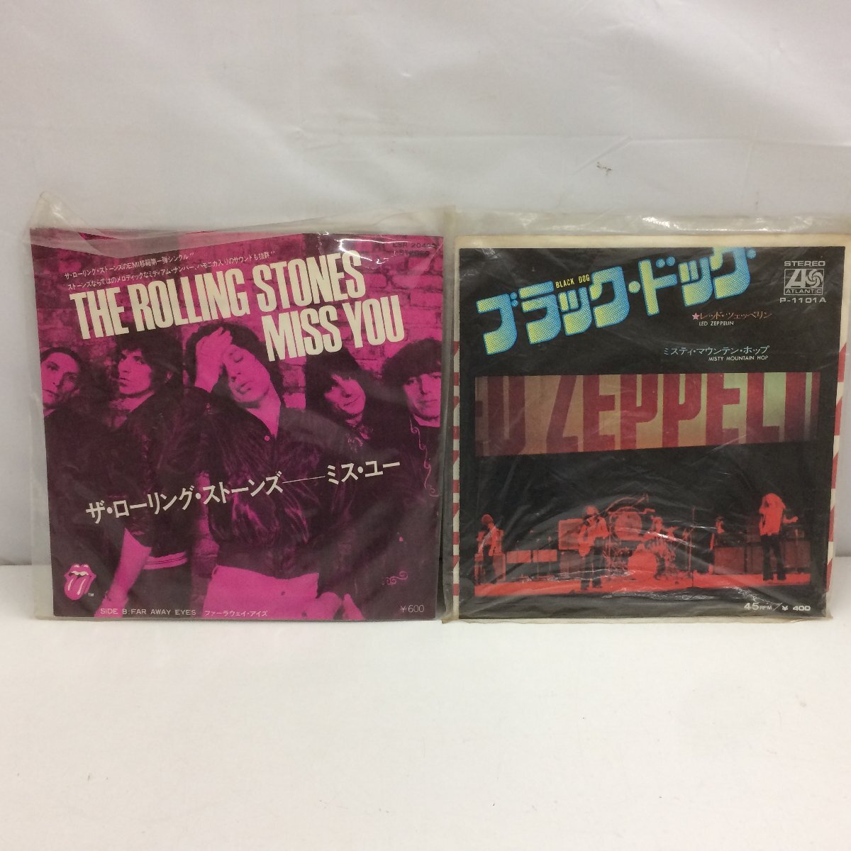 f300□ 【やや傷汚れ有】 The Rolling Stones「Miss You」EP Rolling Stones Records　Led Zeppelin「Black Dog」EP Atlantic_画像1