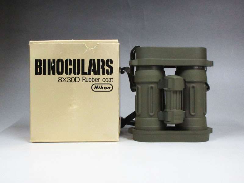 ☆B86 現状品 【双眼鏡】 Nikon ニコン BINOCULARS 8×30D Rubber coat 箱・カバー付 ラバーコート ミリタリー コレクション 望遠鏡