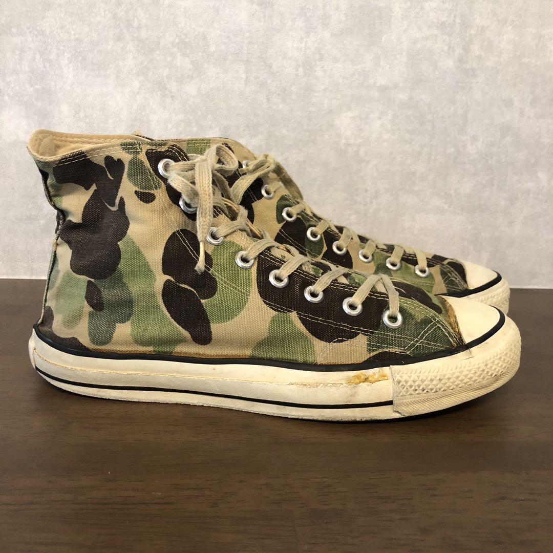 US9 5/27 5cm】 80S USA製 コンバース オールスター カモフラ US9 5/27 5cm】 80S USA製 コンバース オールスター カモフラ