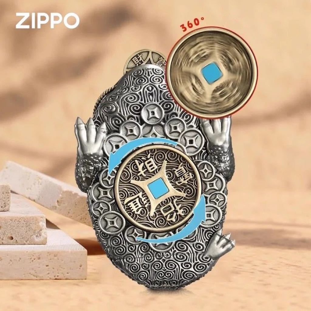 1円 定価11.9万 金蟾 招財進宝 Zippo 真鍮製 ライター ジッポー 立体感 重量感 オイルライター 新品 煙グッズ _画像10