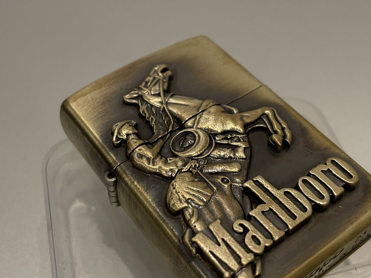 1円 ZIPPO ライター マルボロ Marlboroジッポ Zippoオイルライター真鍮製 中古品 喫煙グッズ ジッポー 火花確認済R67546の画像8