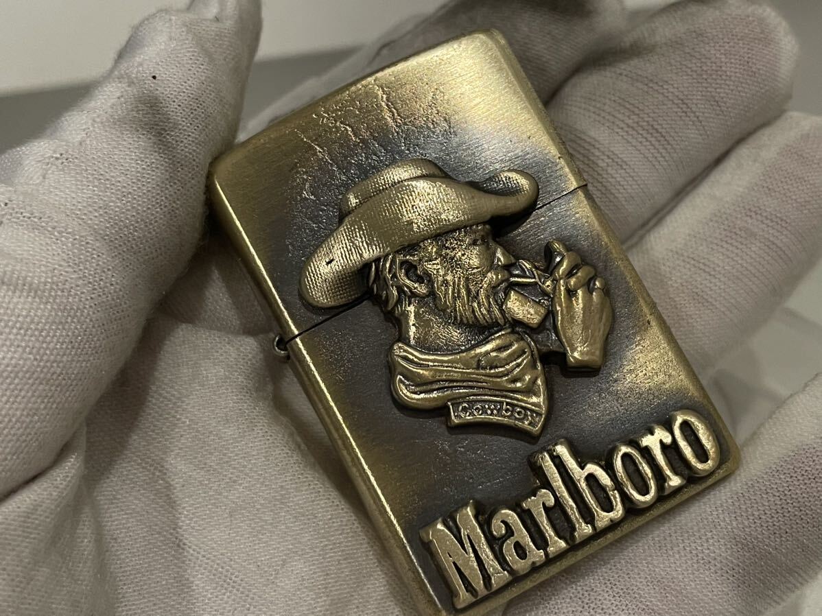 1円 ZIPPO ライター マルボロ Marlboroジッポ Zippoオイルライター真鍮製 中古品 喫煙グッズ ジッポー 火花確認済R67549の画像1