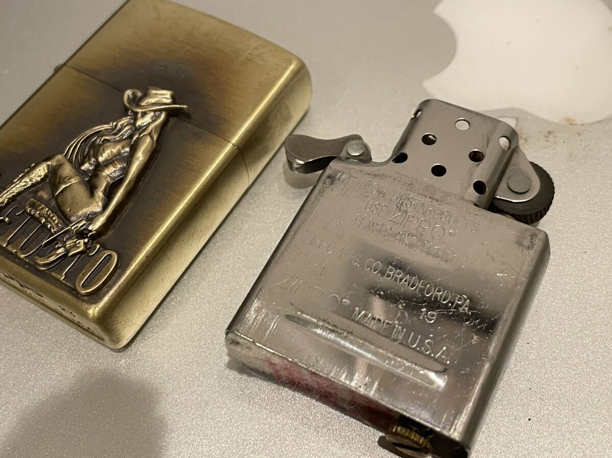 1円 ZIPPO ライター マルボロ Marlboroジッポ Zippoオイルライター真鍮製 中古品 喫煙グッズ ジッポー 火花確認済R67586の画像8