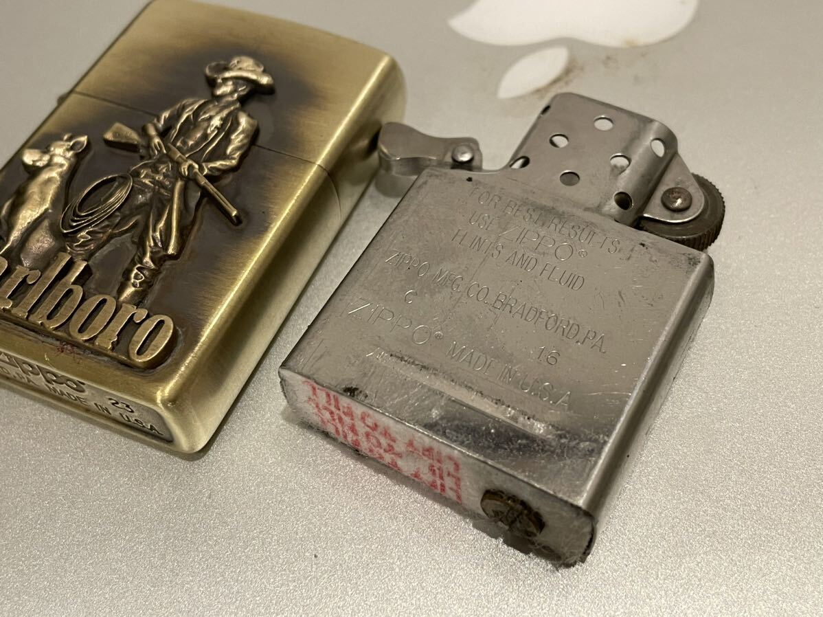 1円 ZIPPO ライター マルボロ Marlboroジッポ Zippoオイルライター真鍮製 中古品 喫煙グッズ ジッポー 火花確認済R67584_画像8