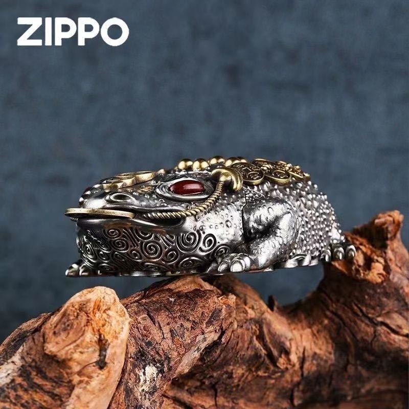 1円 定価11.9万 金蟾 招財進宝 Zippo 真鍮製 ライター ジッポー 立体感 重量感 オイルライター 新品 煙グッズ の画像6