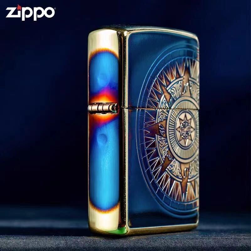 1円 Zippo 燻製 航海図 真鍮製 ライター ジッポー オイルライター 新品 喫煙グッズ