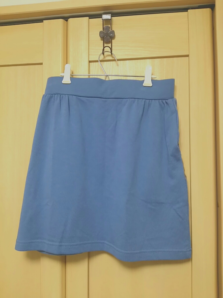 Ne-net 2 размер Ne-Net колени длина обратная сторона ворсистый тренировочный мини-юбка серый голубой бесплатная доставка 
