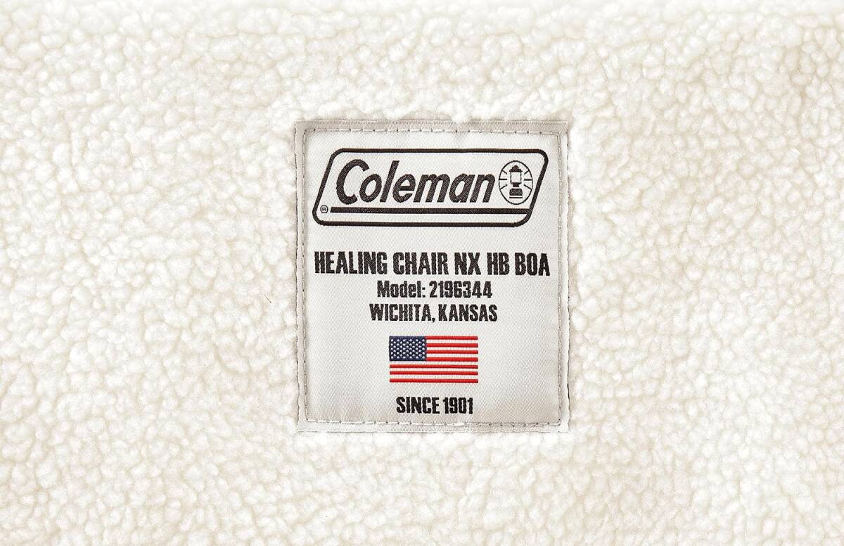 新品 送料無料 Coleman コールマン ハイバック ヒーリングチェアNX HB ボア ホワイト 白 サイドポケット 収納バック付き チェア 椅子 の画像7