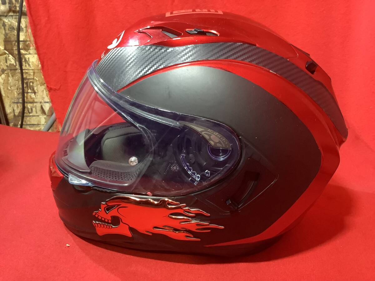 ◆ヘルメット OGK Kabuto オージーケーカブト KAMUI3 カムイ3 フルフェイス 赤系 シャイニーレッド XL (61-62㎝) の画像5