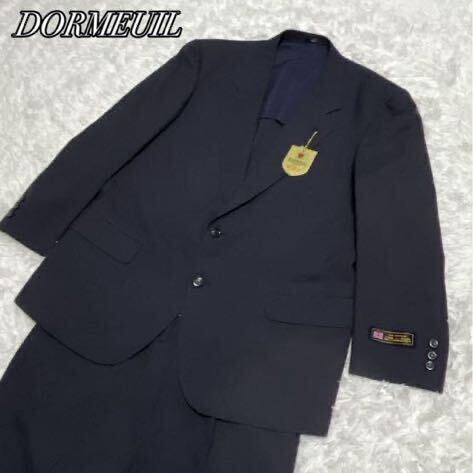 【DORMEUIL ドーメル】ビジネススーツ セットアップ BE5 ネイビー 高級生地の画像1