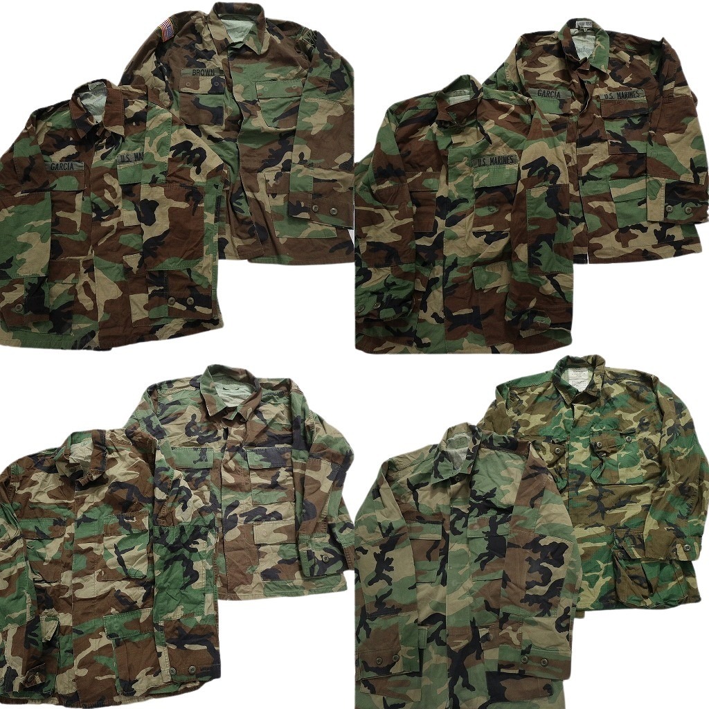 古着卸 まとめ売り フィールドジャケット BDU ウッドランド 米軍実物 ミリタリー 8枚セット (メンズ M ) ARMY MS1337 1円スタート_画像1